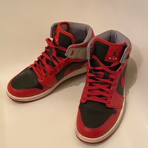 2013 Jordan 1 Mid Red Cement Sneakers
